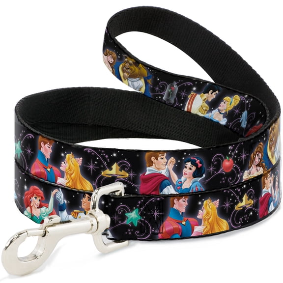 Disney Pet Leash, Dog Leash, Disney Princesses Princes Dancing, 4 Feet Long 1.0 Inch Wide