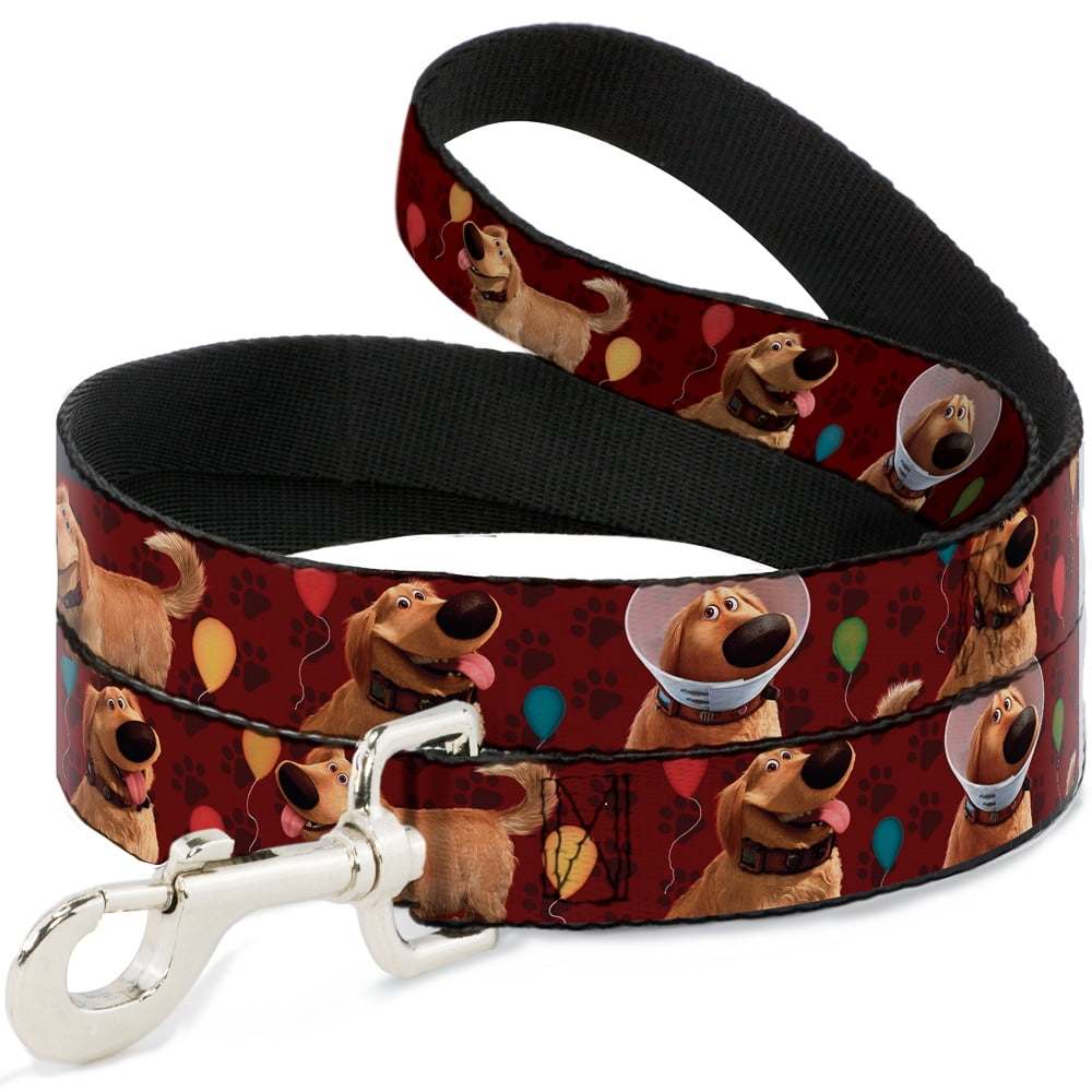 Disney Pet Leash, Dog Leash, Dug Poses Balloons Paw Print Reds, 4 Feet Long 1.0 Inch Wide