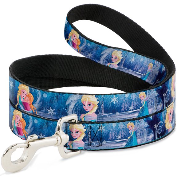 Disney Pet Leash, Dog Leash, Frozen Elsa the Snow Queen Poses Snowflakes, 4 Feet Long 1.0 Inch Wide