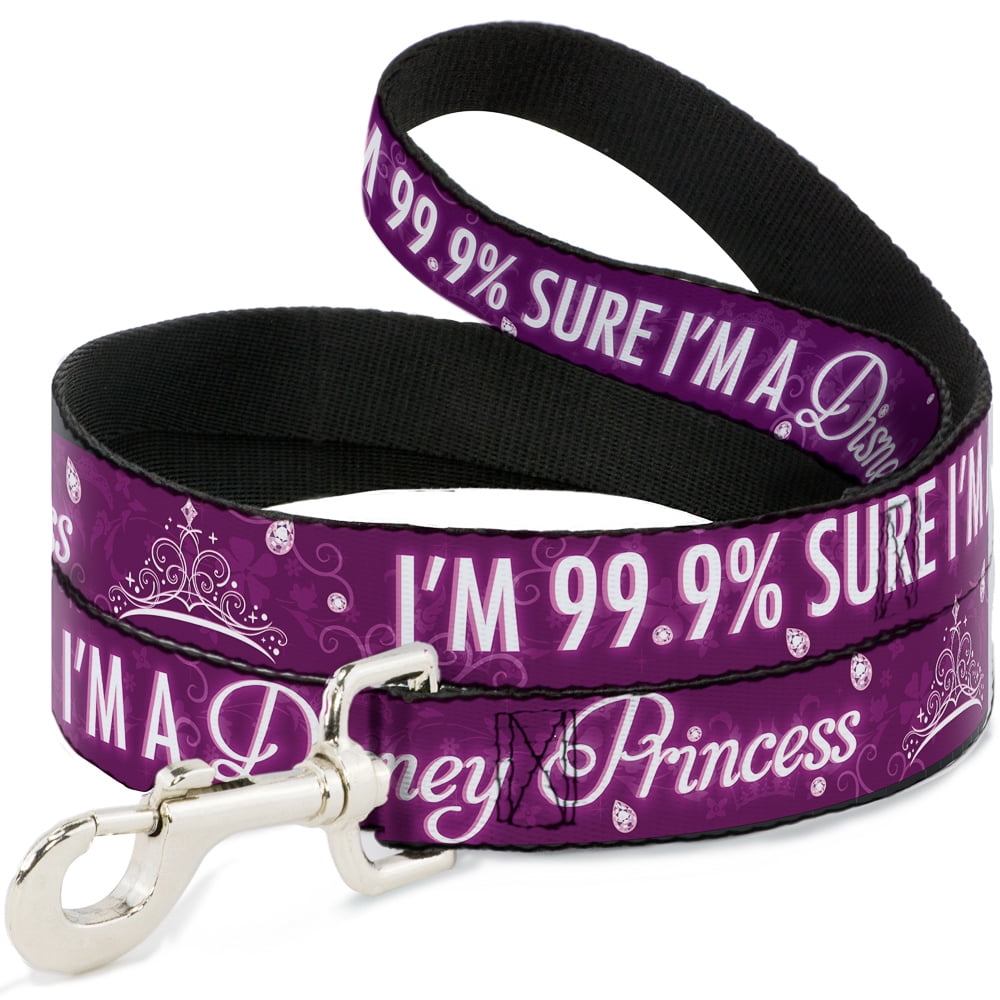 Disney Pet Leash, Dog Leash, Im 99.9 Percent Sure Im A Disney Princess Pinks White, 4 Feet Long 1.0 Inch Wide