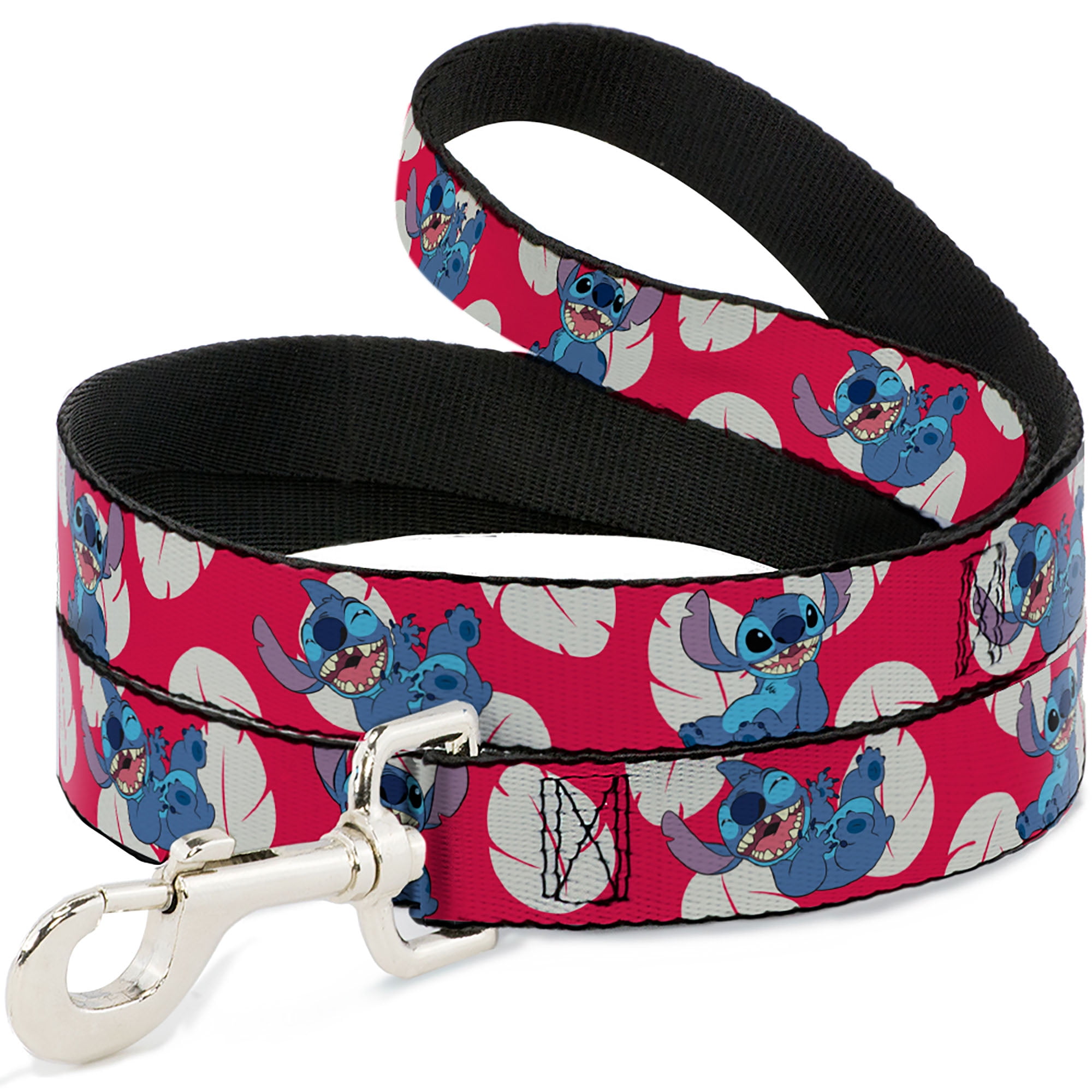 Disney Pet Leash, Dog Leash, Lilo Stitch 4 Poses Lilo Dress Leaves Red Ivory, 6 Feet Long 1.0 Inch Wide