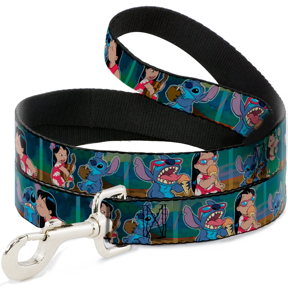Disney Pet Leash, Dog Leash, Lilo Stitch Scene Blocks, 4 Feet Long 1.0 Inch Wide