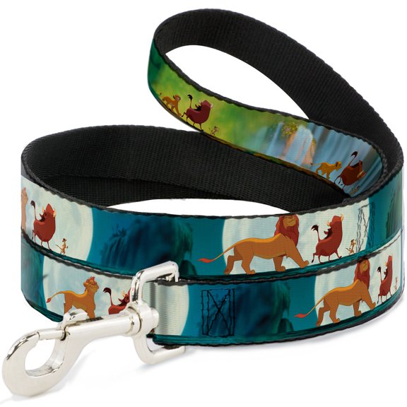 Disney Pet Leash, Dog Leash, Lion King Simba Pumba Timon Growing Up, 6 Feet Long 1.0 Inch Wide