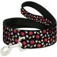 thumbnail image 1 of Disney Pet Leash, Dog Leash, Mickey Mouse Costume Elements Scattered Black, 6 Feet Long 1.5 Inch Wide, 1 of 4