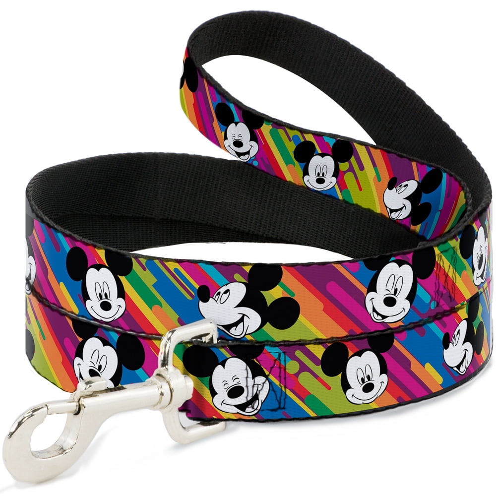 Disney Pet Leash, Dog Leash, Mickey Mouse Expressions Multi Color White Black, 4 Feet Long 1.0 Inch Wide