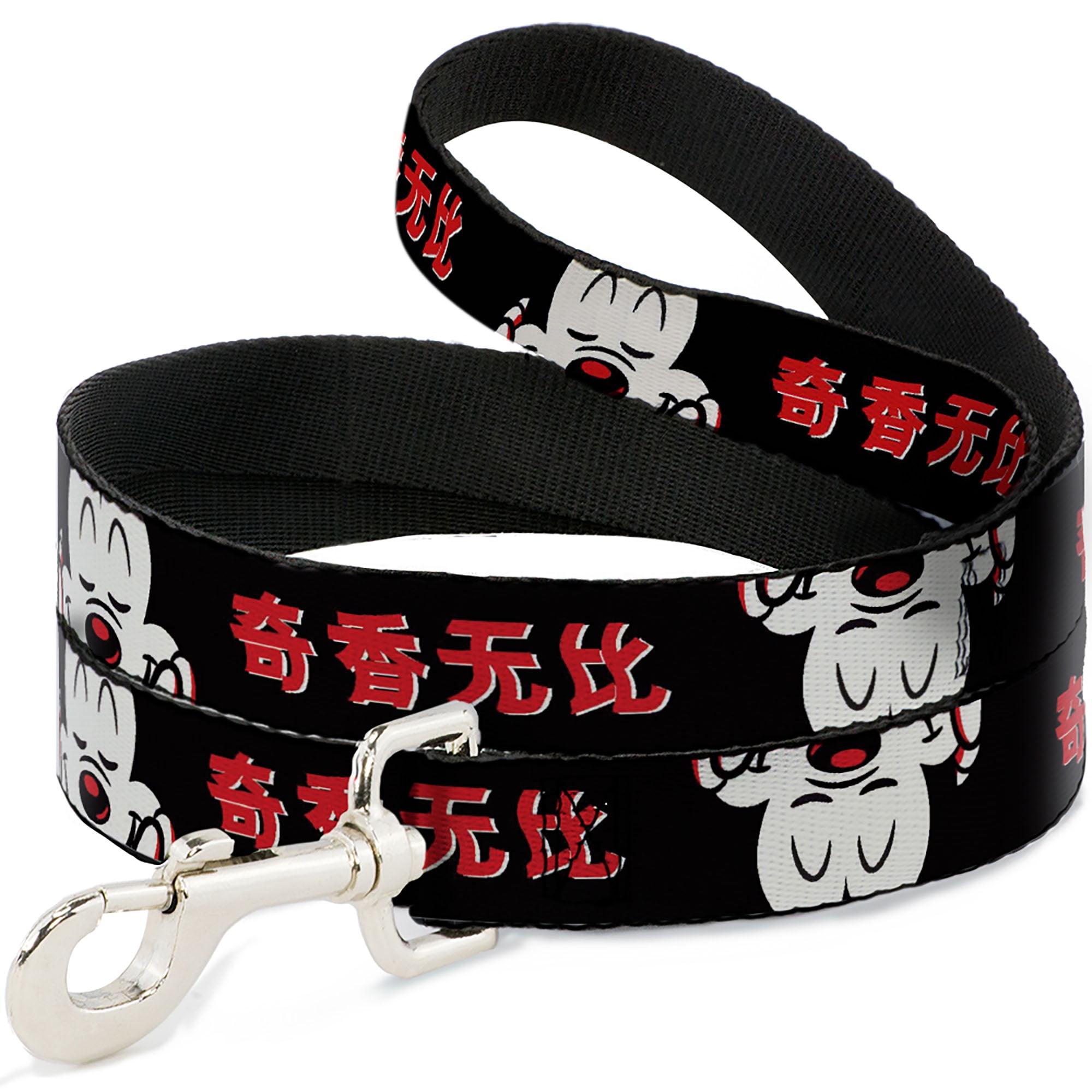 Disney Pet Leash, Dog Leash, Mickey Mouse Smelling Pose Black White Reds, 6 Feet Long 1.0 Inch Wide
