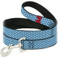 thumbnail image 1 of Disney Pet Leash, Dog Leash, Minnie Mouse Bow Dots Blue Black White Red, 6 Feet Long 1.5 Inch Wide, 1 of 4