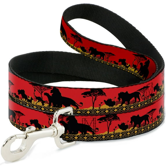 Disney Pet Leash, Dog Leash, Mufasa Simba Just Cant Wait to Be King Family Silhouette, 6 Feet Long 1.0 Inch Wide