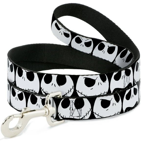Disney Pet Leash, Dog Leash, Nightmare Before Christmas Jack Expressions Black White, 6 Feet Long 1.0 Inch Wide