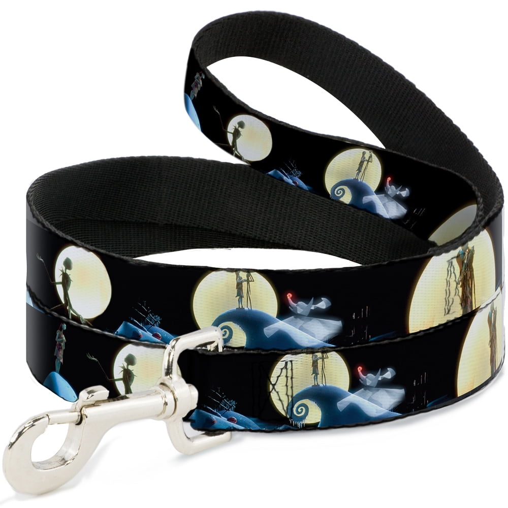 Disney Pet Leash, Dog Leash, Nightmare Before Christmas Jack Sally Moon Scenes, 4 Feet Long 1.0 Inch Wide