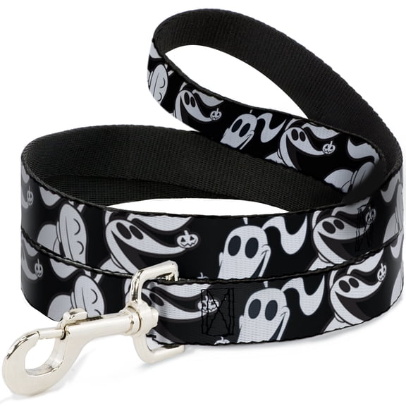 Disney Pet Leash, Dog Leash, Nightmare Before Christmas Zero Expressions Black White, 4 Feet Long 1.0 Inch Wide