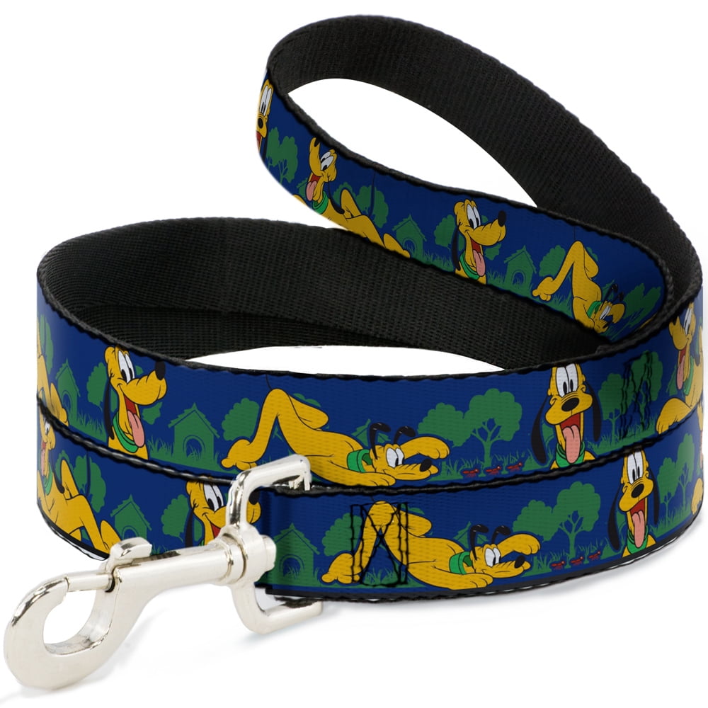 Disney Pet Leash, Dog Leash, Pluto Poses Landscape Blue Green, 4 Feet Long 1.0 Inch Wide