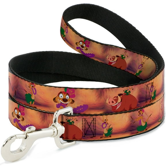 Disney Pet Leash, Dog Leash, Timon Pumba the Hula Song Poses, 4 Feet Long 1.0 Inch Wide