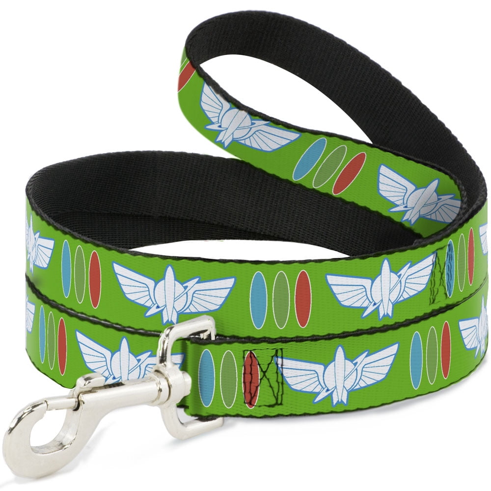 Disney Pet Leash, Dog Leash, Toy Story Buzz Lightyear Bounding Space Ranger Logo Buttons, 4 Feet Long 1.0 Inch Wide