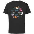 thumbnail image 1 of Disney Pet Parent Father’s Day Disney Cats Best Cat Dad Ever - Short Sleeve Cotton T-Shirt for Adults - Customized-Black, 1 of 5