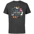 thumbnail image 1 of Disney Pet Parent Father’s Day Disney Cats Best Cat Dad Ever - Short Sleeve Cotton T-Shirt for Adults - Customized-Charcoal, 1 of 5
