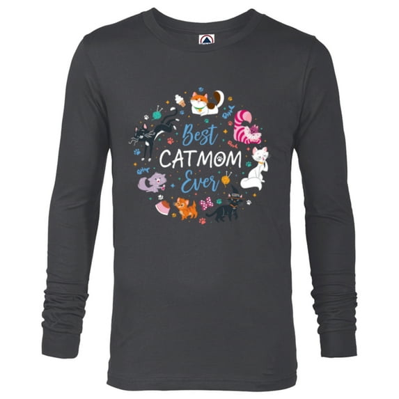 Disney Pet Parent Mother’s Day Disney Cats Best Cat Mom Ever - Long Sleeve T-Shirt for Men - Customized-Charcoal Heather
