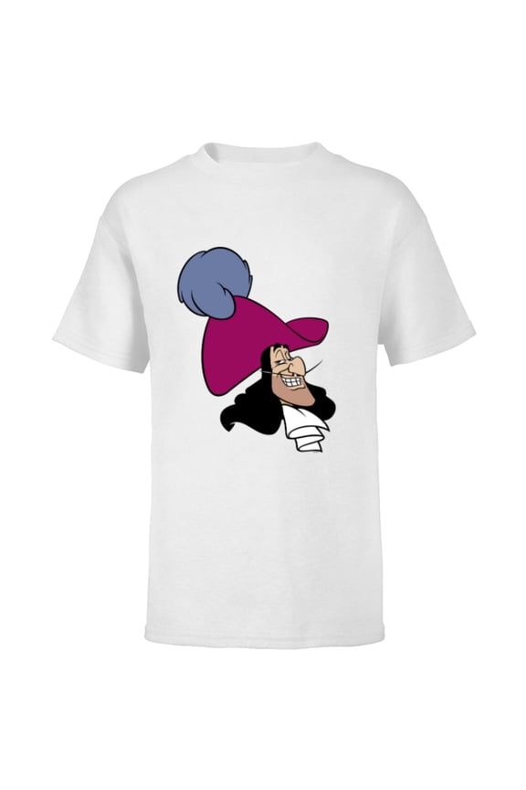 Peter Pan Captain Hook Face - Short Sleeve T-Shirt for Kids - Customized-White