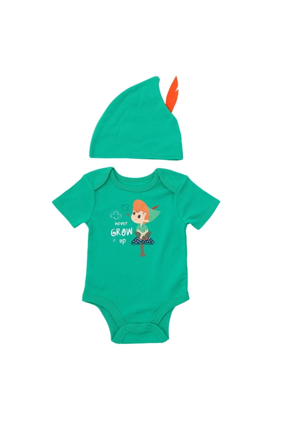 Peter Pan Cosplay Bodysuit and Hat Set Newborn to Infant