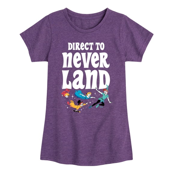 Disney - Peter Pan - Direct to Never Land - Toddler And Youth Girls Short Sleeve Graphic T-Shirt