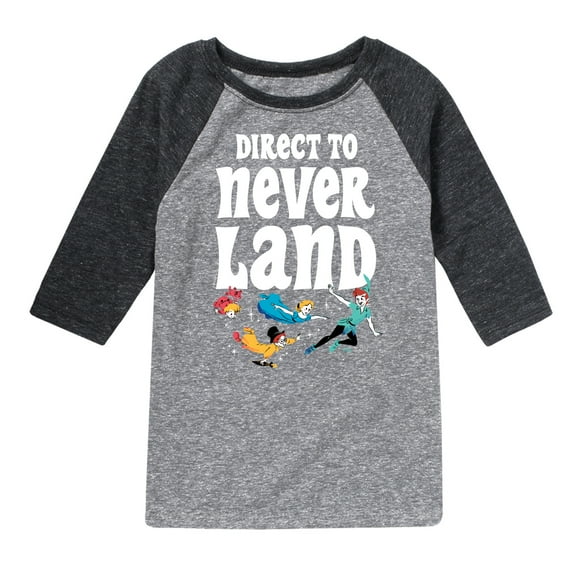 Disney - Peter Pan - Direct to Never Land - Toddler And Youth Raglan Graphic T-Shirt