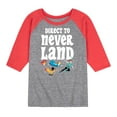 thumbnail image 1 of Disney - Peter Pan - Direct to Never Land - Toddler And Youth Raglan Graphic T-Shirt, 1 of 6