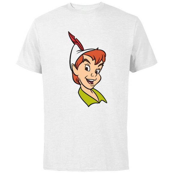 Disney Peter Pan Face - Short Sleeve Cotton T-Shirt for Adults - Customized-White