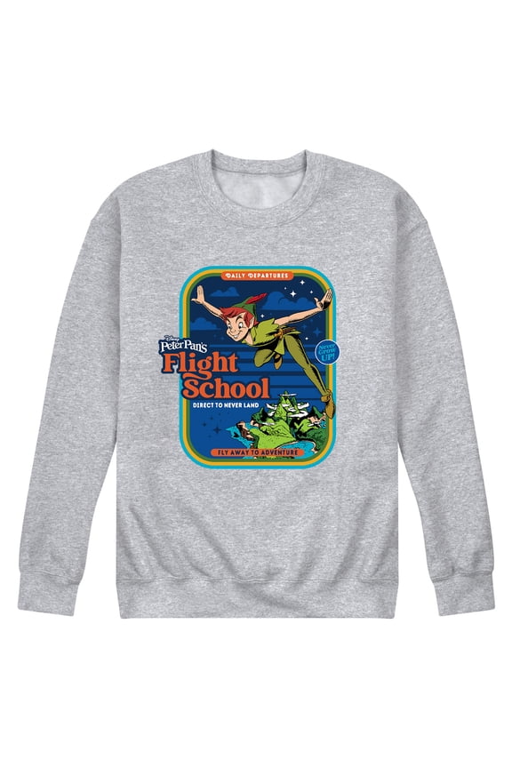 - Peter Pan - Flight School - Fly Away to Adventure - Men's Crew Neck Fleece Pullover