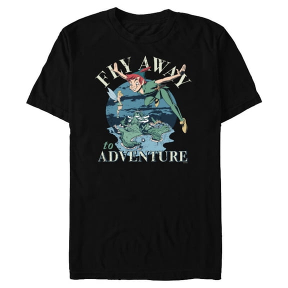 Disney Peter Pan Fly Away to Adventure Storybook - Short Sleeve Blended T-Shirt for Adults - Customized-Black