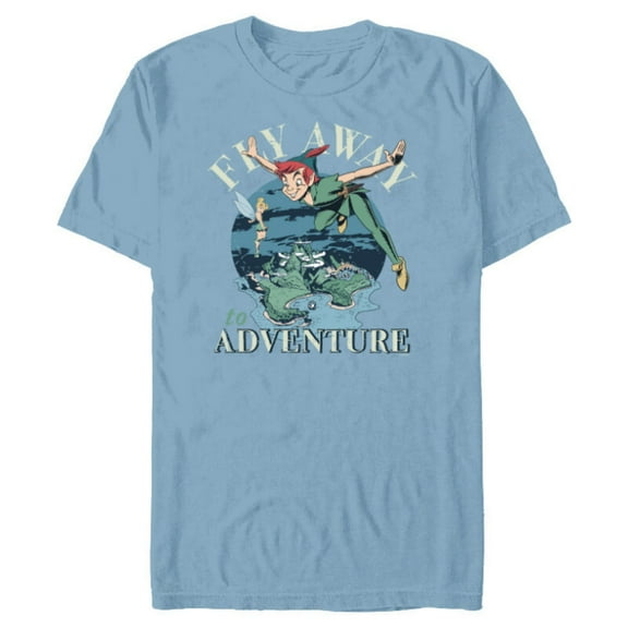 Disney Peter Pan Fly Away to Adventure Storybook - Short Sleeve Blended T-Shirt for Adults - Customized-Ocean Blue