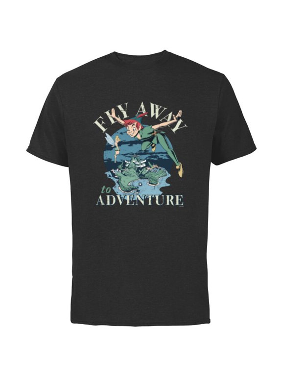 Peter Pan Fly Away to Adventure Storybook - Short Sleeve Cotton T-Shirt for Adults - Customized-Black