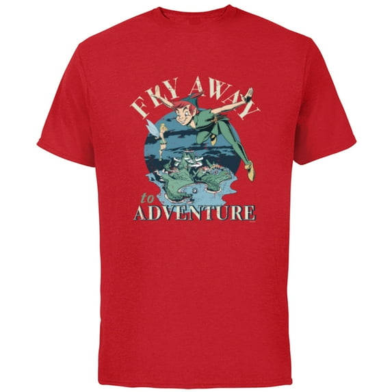 Disney Peter Pan Fly Away to Adventure Storybook - Short Sleeve Cotton T-Shirt for Adults - Customized-Red