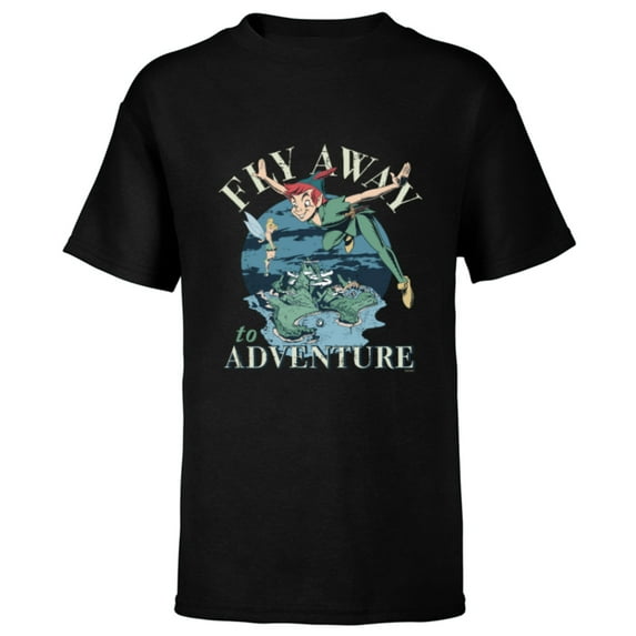Disney Peter Pan Fly Away to Adventure Storybook - Short Sleeve T-Shirt for Kids - Customized-Black
