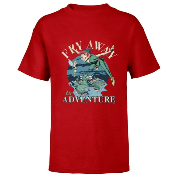 Disney Peter Pan Fly Away to Adventure Storybook - Short Sleeve T-Shirt for Kids - Customized-Red