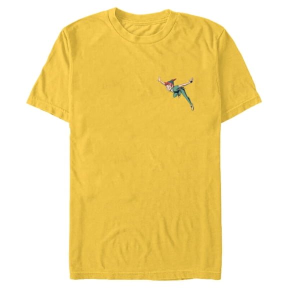 Disney Peter Pan Flying with Pixie Dust - Short Sleeve Blended T-Shirt for Adults - Customized-Yellow
