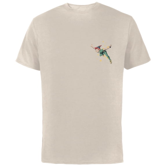 Disney Peter Pan Flying with Pixie Dust - Short Sleeve Cotton T-Shirt for Adults - Customized-Natural