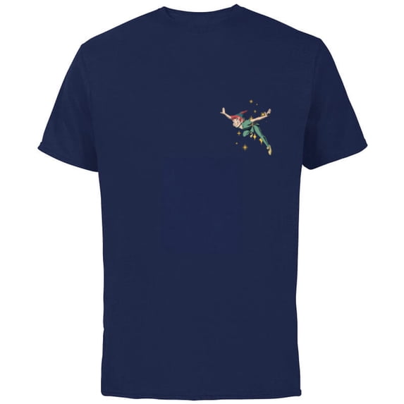Disney Peter Pan Flying with Pixie Dust - Short Sleeve Cotton T-Shirt for Adults - Customized-Navy