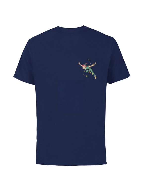 Peter Pan Flying with Pixie Dust - Short Sleeve Cotton T-Shirt for Adults - Customized-Navy