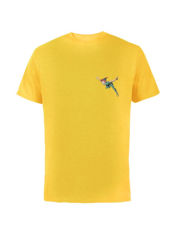 Peter Pan Flying with Pixie Dust - Short Sleeve Cotton T-Shirt for Adults - Customized-Yellow