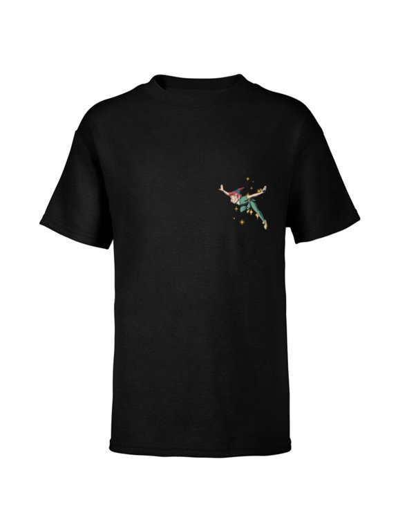 Peter Pan Flying with Pixie Dust - Short Sleeve T-Shirt for Kids - Customized-Black