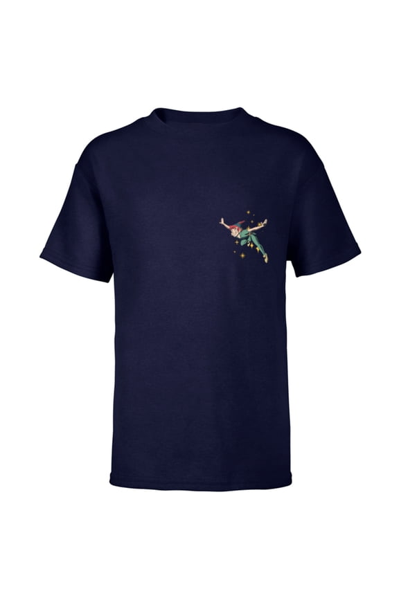Peter Pan Flying with Pixie Dust - Short Sleeve T-Shirt for Kids - Customized-Navy