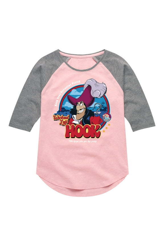 - Peter Pan - Keep Your Periscope Peeled - Wicked Left Hook - Toddler And Youth Girls Raglan Graphic T-Shirt