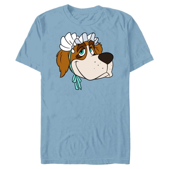 Disney Peter Pan Nana St. Bernard Dog Big Face Costume - Short Sleeve Blended T-Shirt for Adults - Customized-Ocean Blue