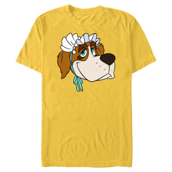 Disney Peter Pan Nana St. Bernard Dog Big Face Costume - Short Sleeve Blended T-Shirt for Adults - Customized-Yellow