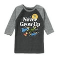 thumbnail image 1 of Disney - Peter Pan - Never Grow Up - Fly Away - Toddler And Youth Raglan Graphic T-Shirt, 1 of 6