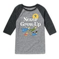 thumbnail image 1 of Disney - Peter Pan - Never Grow Up - Fly Away - Toddler And Youth Raglan Graphic T-Shirt, 1 of 5