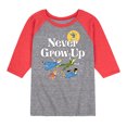 thumbnail image 1 of Disney - Peter Pan - Never Grow Up - Fly Away - Toddler And Youth Raglan Graphic T-Shirt, 1 of 6