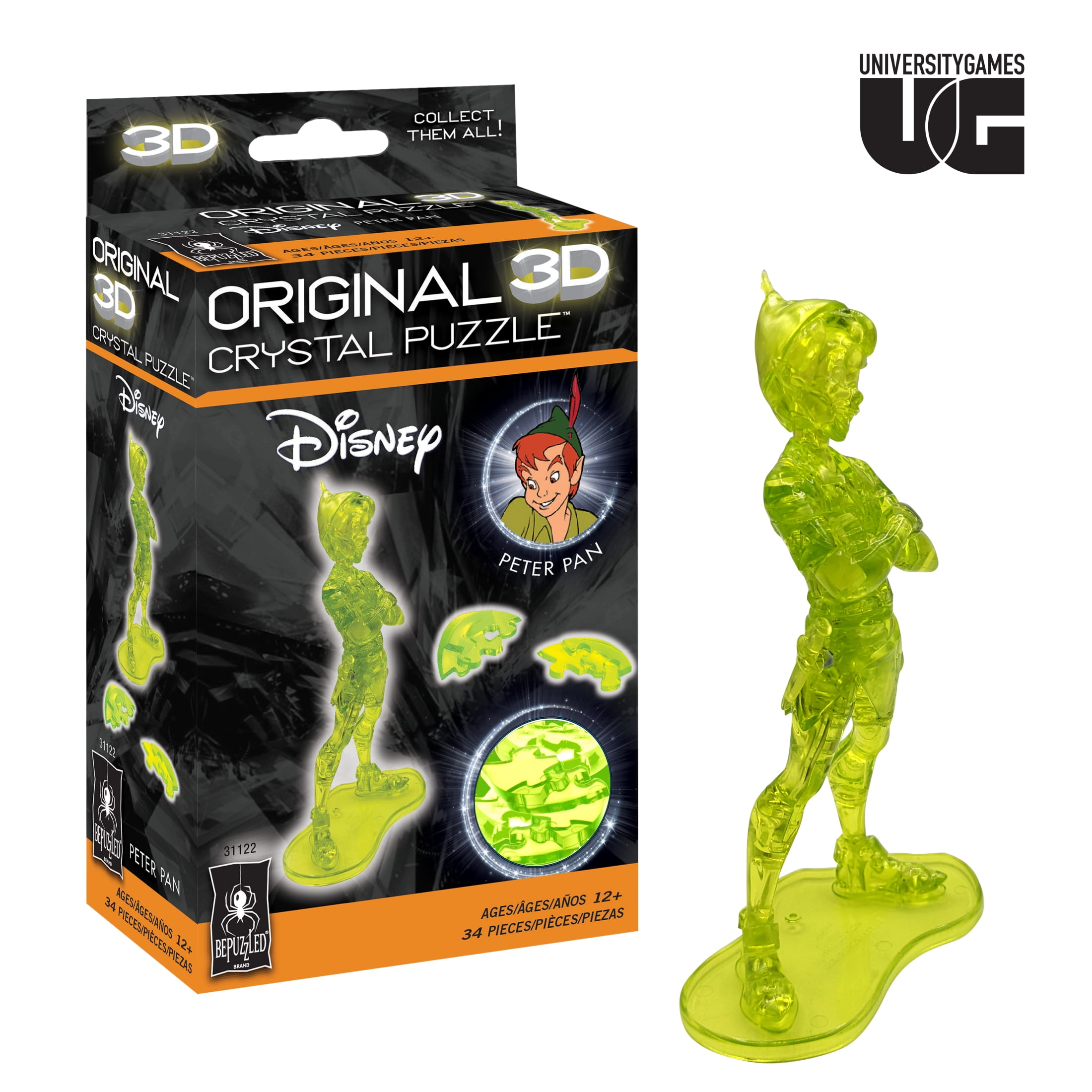 Disney Peter Pan Original 3D Crystal Puzzle from BePuzzled, Ages 12 and Up