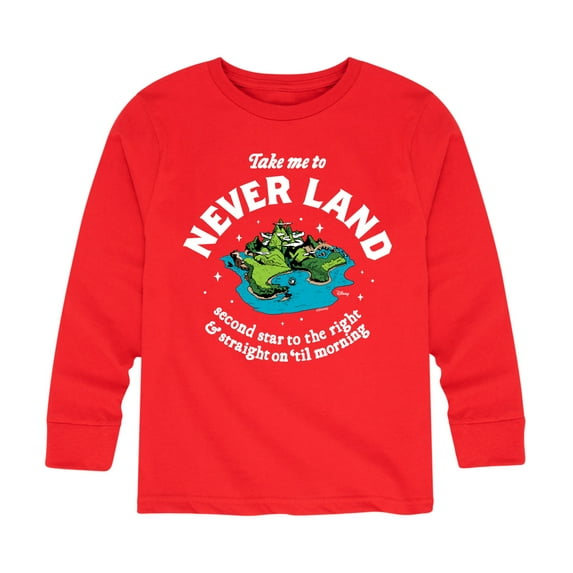Disney - Peter Pan - Take Me to Neverland - Second Star to the Right - Toddler And Youth Long Sleeve Graphic T-Shirt