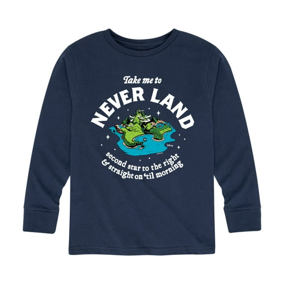 Disney - Peter Pan - Take Me to Neverland - Second Star to the Right - Toddler And Youth Long Sleeve Graphic T-Shirt